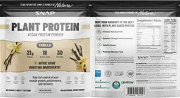 Label for Plant Protein 21 g Vanilla