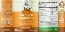 Label for Turmeric Gummies Ginger Flavor