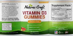 Label for Vitamin D3 Gummies