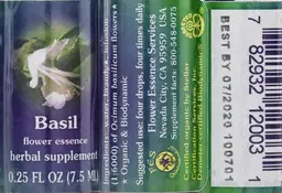 Label for Basil Flower Essence