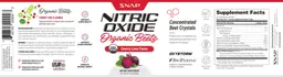 Label for Nitric Oxide Organic Beets Cherry Lime Flavor