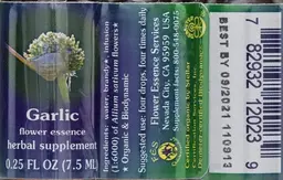 Label for Garlic Flower Essence
