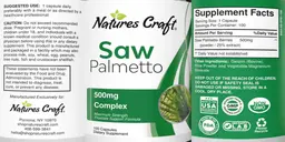 Label for Saw Palmetto 500 mg