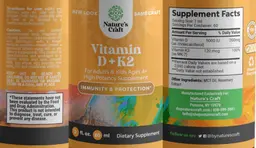 Label for Vitamin D + K2