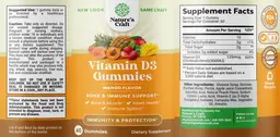 Label for Vitamin D3 Gummies Mango Flavor