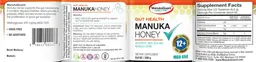 Label for Gut Health Manuka Honey