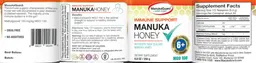 Label for Immune Support Manuka Honey