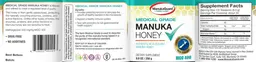 Label for Medical Grade Manuka Honey