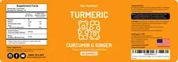 Label for Turmeric Premium Tropical Flavor