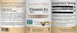 Label for Vitamin K2 100 mcg
