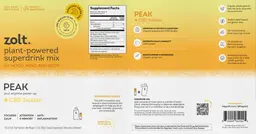 Label for Peak + CBD Isolate Morning Lemon Tea