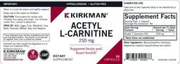 Label for Acetyl L-Carnitine 250 mg