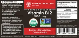 Label for Vitamin B12 5000 mcg