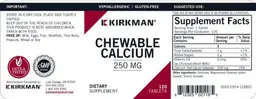 Label for Chewable Calcium 250 mg