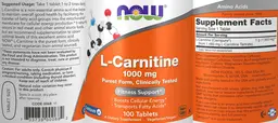 Label for L-Carnitine 1000 mg