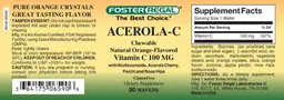Label for Acerola-C Chewable Natural Orange Flavored