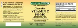 Label for Chewable Vitamin C 500 mg
