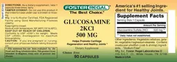 Label for Glucosamine 2KCL 500 mg