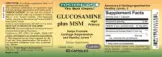Label for Glucosamine plus MSM