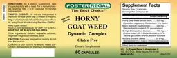 Label for Horny Goat Weed Dynamic Complex