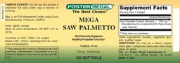 Label for Mega Saw Palmetto