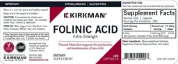 Label for Folinic Acid Extra Strength