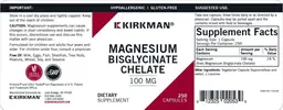 Label for Magnesium Bisglycinate Chelate 100 mg