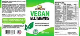 Label for Vegan Multivitamins
