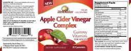 Label for Apple Cider Vinegar Complex Gummies
