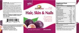 Label for Hair, Skin & Nails Gummies