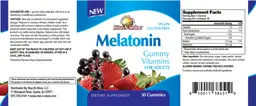 Label for Melatonin Gummy Vitamins for Adults