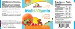 Label for Multi-Vitamin Gummy Vitamins for Kids