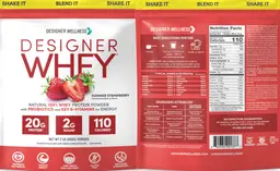 Label for Designer Whey Summer Strawberry