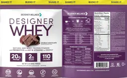 Label for Designer Whey Double Chocolate