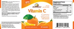 Label for Vitamin C Gummy Vitamins for Adults