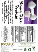 Label for Brown Rice Protein