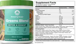 Label for Greens Blend Detox & Digest Clean Greens