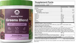 Label for Greens Blend Antioxidant Sweet Berry