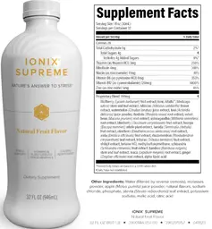 Label for Ionix Supreme Natrural Fruit Flavor
