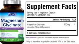 Label for Magnesium Glycinate 500 mg