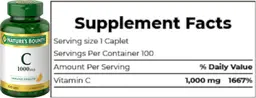 Label for C 1000 mg