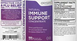Label for Natural Immune Support Concentrate