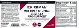 Label for Multiple Mineral Complex Pro-Support