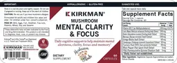 Label for Mushroom Mental Clarity & Focus