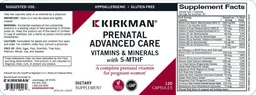 Label for Prenatal Advanced Care Vitamins & Minerals with 5-MTHF