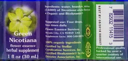 Label for Green Nicotiana Flower Essence