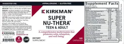 Label for Super Nu-Thera Teen & Adult