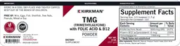 Label for TMG (Trimethylglycine) with Folic Acid & B-12 Powder