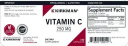 Label for Vitamin C 250 mg