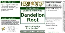 Label for Dandelion Root